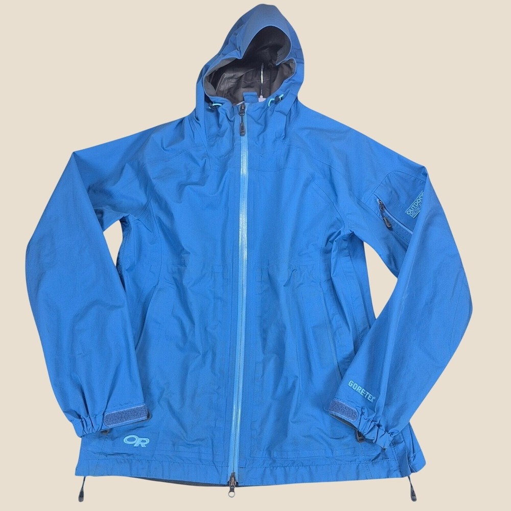 Outdoor Research Aspire Jacket Womens Medium Blue Gore-Tex Waterproof Shell